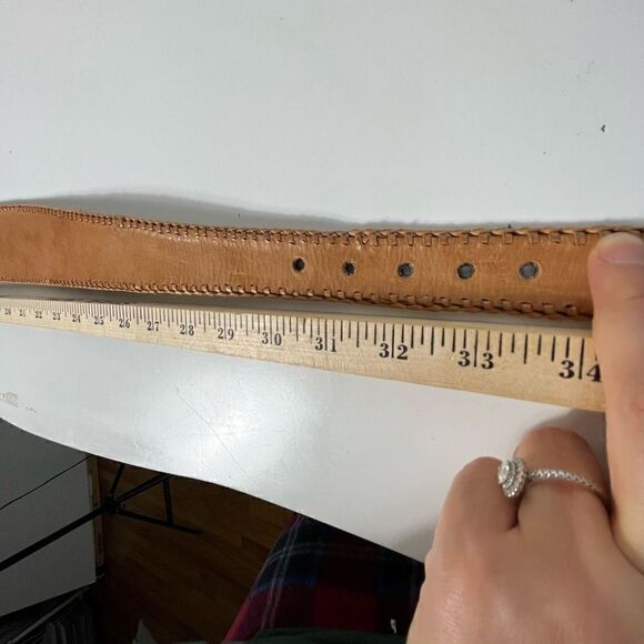 Guatemalan Leather Cotton Women’s Handmade Colorful Belt size 31in waist - Picture 7 of 8